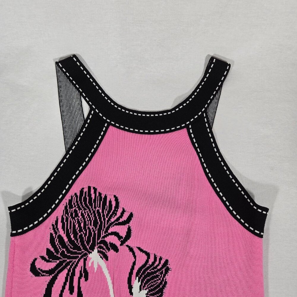 Y2K Vintage CACHE Cottagecore Pink Halter Strappy Slinky Knit Tank Top Size M. - Picture 6 of 17